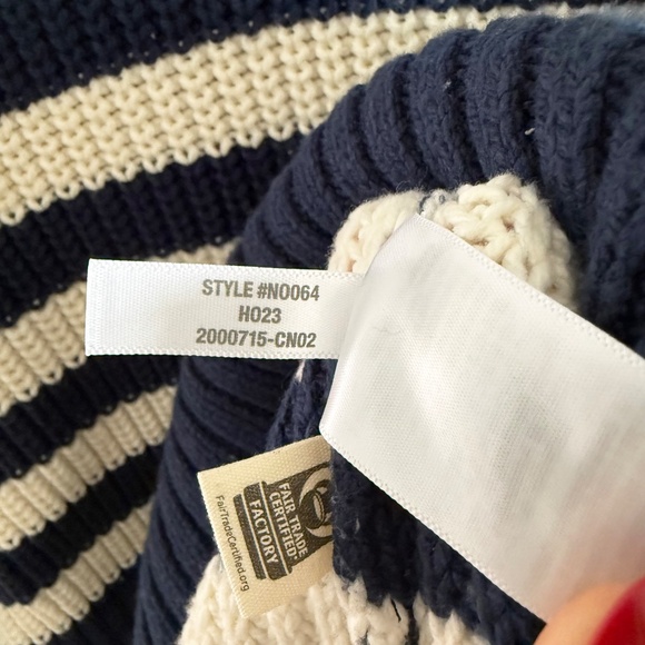 NWT Madewell Wide Rib Turtleneck Sweater | Women’s Large | Indigo Stripe Knit - Picture 7 of 10